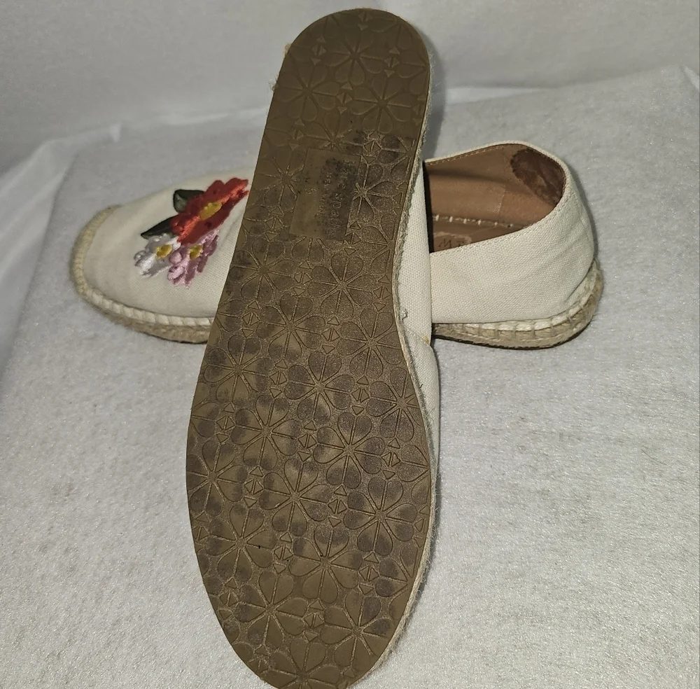 Kate Spade Dahlia Floral Embroidered Espadrilles Sz 6B